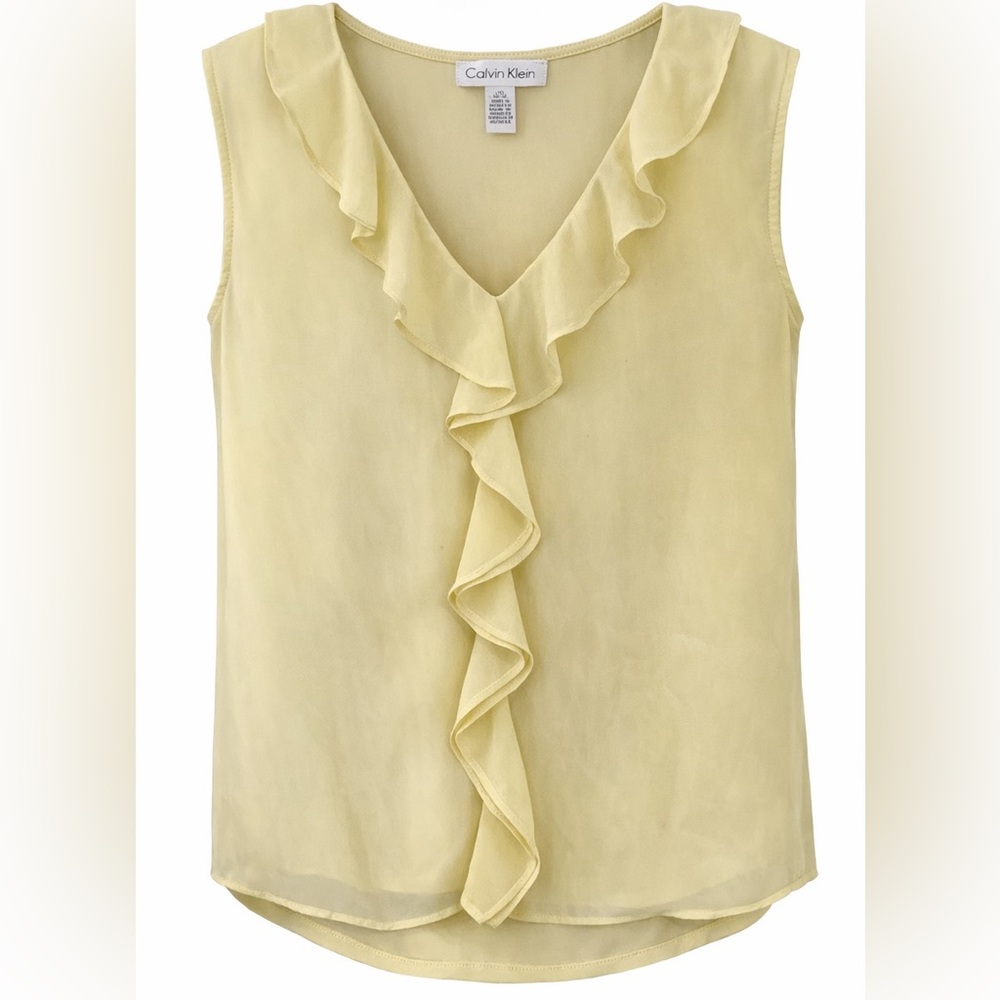 [SOLD]
Calvin Klein Ruffled V-Neck Blouse - Size Large